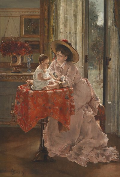 La madre felice da Alfred Emile Stevens